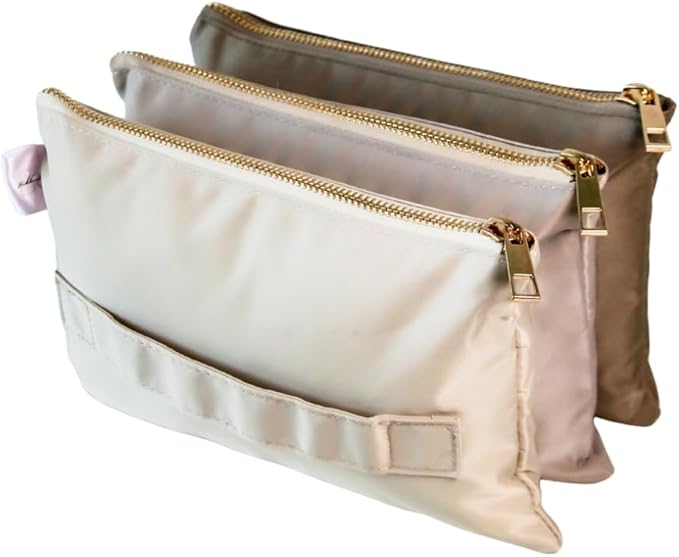 BOBBIE Accordion Travel Makeup Bag, Large Capacity Cosmetic Bags for Women, Durable & Compact Make up Organizer, Lightweight & Portable Zipper Pouch, Water-Resistant Toiletry Bag with 3 Compartments