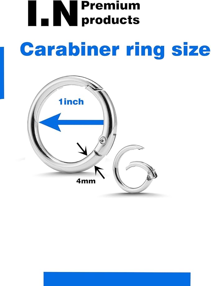Key Organizer 2pcs Black & Brown Mini Keychain Compact Slim Key Holder with 1 Inch Metal Round Carabiner Clips Keyrings Snap Hook Buckle