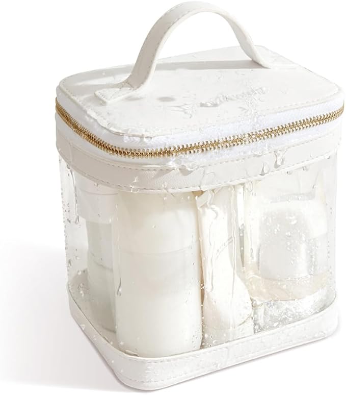 Camdeez ROWNYEON Clear Makeup Case Toiletry Bag Multipurpose Travel Makeup Train Case Portable Cosmetic Organizer Transparent Storage Bag