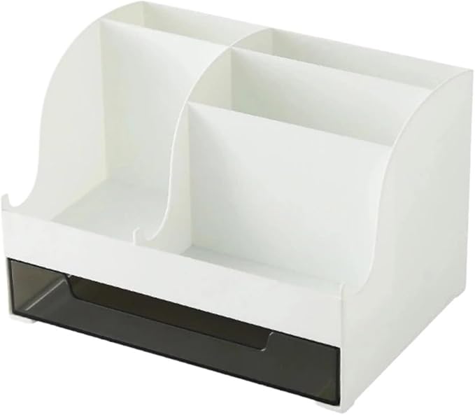 Desktop Storage Box with Drawers - Suitable for Desks and Office Organization(White)