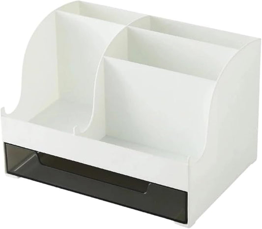 Desktop Storage Box with Drawers - Suitable for Desks and Office Organization(White)