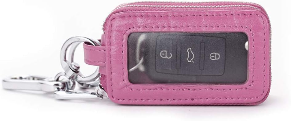 BAKUN Two-Sides Mini Leather Car Key Case, Key Holder Key Organizer Wallet