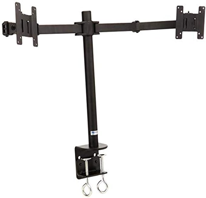 Dual LCD Monitor, Desk Mount Stand Arm Holds up to Two 27" Screens, Black (LCD-194B)