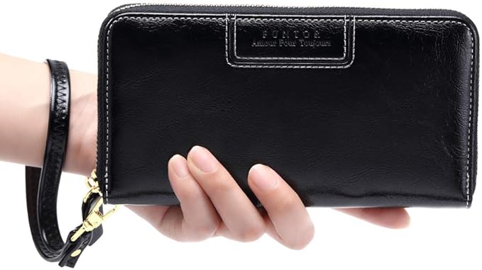 FT FUNTOR Wristlet Wallets for Women, Ladies PU Vegan Leather Clutch Wallet Zip around Phone Purse Card Holder Organizer