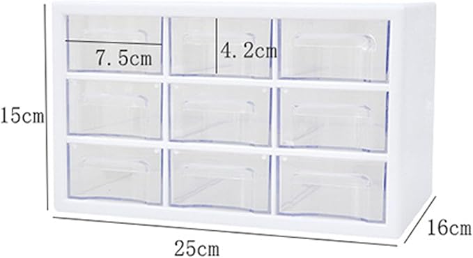 3 Tier Desk Organizer, Plastic Desk Storage Box with Drawer Space Saving Long Lasting Use for Jewelry Stationery Makeup Pencil (White)