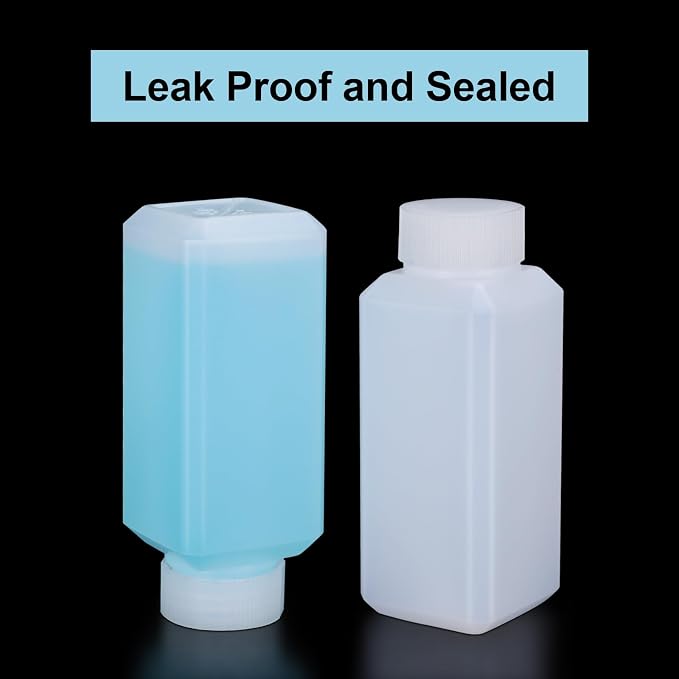 3.6oz/110ml Leak Proof Plastic Bottles with Caps for Liquids Sample, Reusable Small Bottles Containers for Travel, Camping and Hiking (Translucent, 10 Pcs)