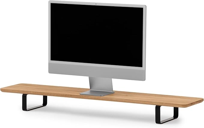 Oakywood Dual Monitor Stand - Handmade in EU - Natural Wood Monitor Stand Riser - Laptop Accessories ??220 lbs (100 kg) Capacity - 41.3"x9" (105x23 cm) ??100% Natural Oakwood