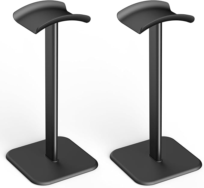 Headphone Stand for Desk - Headset Stand with Aluminum Hanger, Headphone Holder for AirPods Max, Sony, Bose, Beats and More (Black_2 Pack)