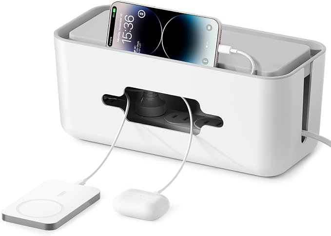 ORICO Cable Management Box, Cord Hider Box to Conceal Power Strips on Desk or Floor, Keeping Cords Tidy and Protected from Damage, Stylish Cable Organizers for Home, Office, School - PB01
