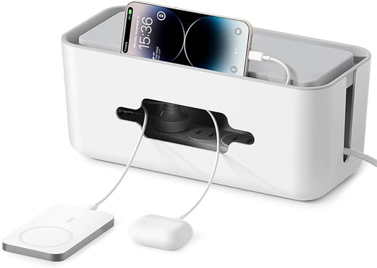 ORICO Cable Management Box, Cord Hider Box to Conceal Power Strips on Desk or Floor, Keeping Cords Tidy and Protected from Damage, Stylish Cable Organizers for Home, Office, School - PB01