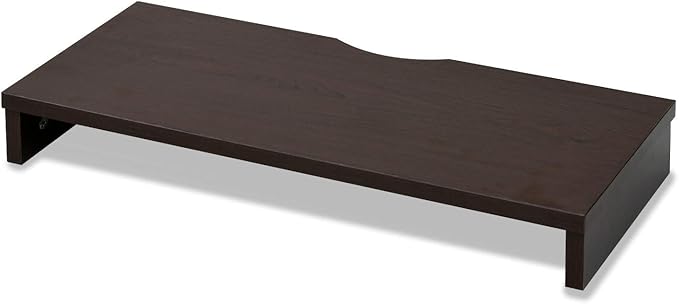 Yamazen MDTS-6025 (CCB) Wooden Monitor Stand, Scratch Dirt, Water and Heat Resistant, Compact, Computer Stand, Width 23.6 x Depth 9.8 x Height 3.1 inches (60 x 25 x 8 cm), Easy Assembly, Cocoa Brown, Telework