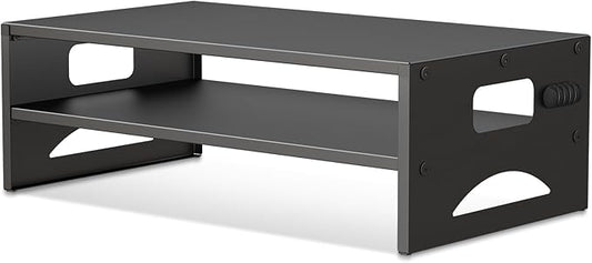 Pholiten Monitor Stand Riser, Desktop Stand, Computer Stand, Ergonomic Design, Two-Level Design, Desktop Organization, Keyboard Smartphone Storage, Printer Stand, Display Stand, 16.5 x 9.3 x 5.6