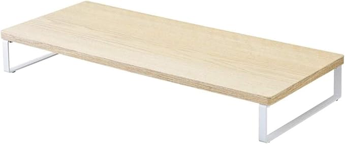 Lihit Lab A8001-35 Computer Stand, Monitor Stand, Wood Grain MDF, Standard, Natural, Width 23.2 x Depth 9.8 x Height 3.1 inches (59 x 25 x 8 cm), Load Capacity 33.1 lbs (15 kg)