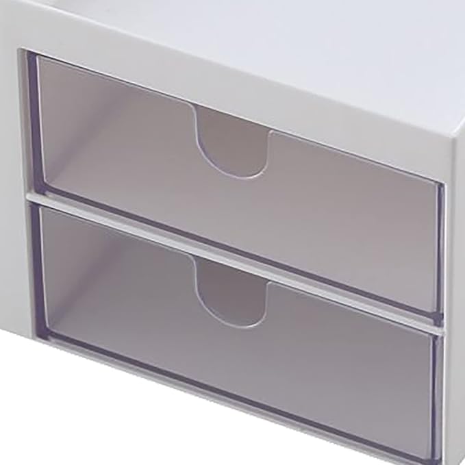 Srliya Desktop Storage Box, Minimalist Multifunction Desk Organizer with Drawer for Bedroom, Living Room, Office