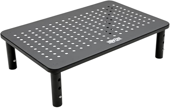 Tripp Lite Computer Monitor Stand, Adjustable Height, 14 x 9 in., Metal, Black (MR1411M)