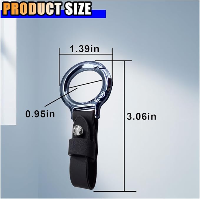 GLSOWEE Carabiner Key Ring Clip, Car Fob Key Keychain Holder Car Keychain Clip for Men Women, Key Ring Belt Holder (Black)