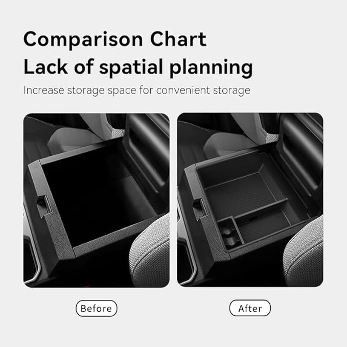 Center Console Organizer Tray Storage Box for Toyota 4Runner 2026 2025, Interior Accessories Armrest Insert Tray Storage Box for 2025-2026 4 Runner, Black