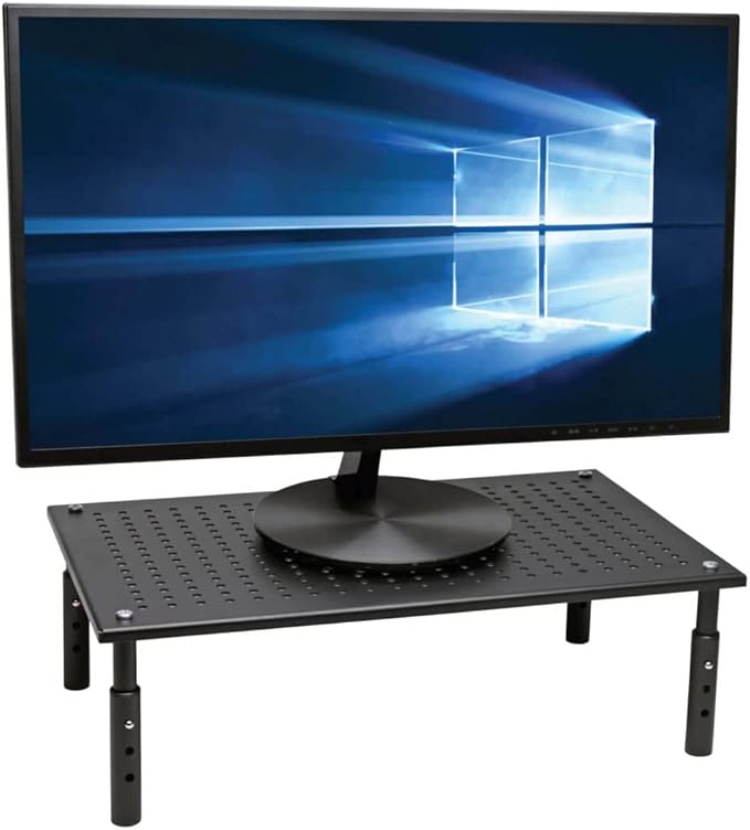 Tripp Lite Computer Monitor Stand, Adjustable Height, 18 x 11 in., Metal, Black (MR1812M)