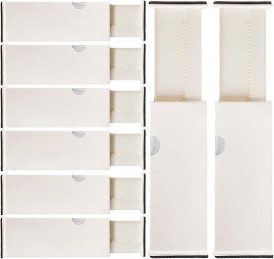 8 Drawer Organizer and Dividers, Organize Silverware and Utensils in Home Kitchen, Divider for Clothes in Bedroom Dresser, Designed to Not Snag Underwear and Bra Fabrics, Bathroom Storage Organizers