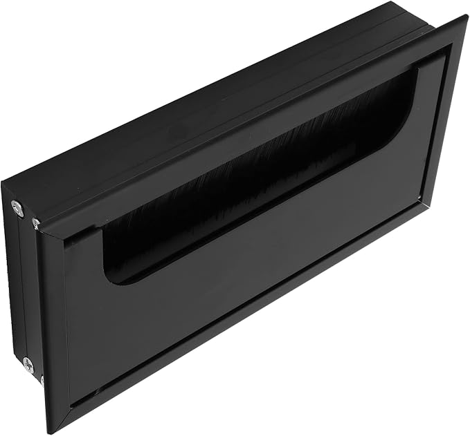 Eujgoov Cable Management Box, Aluminum Alloy Cord Organizer for Home Office School, Efficient Wire Tidy Grommet Cover Black Entertainment System PC, Ideal Desk Computer Grommets