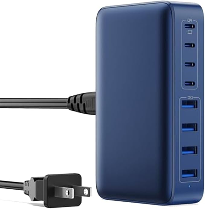USB C Charger 200W USB C Charger Block,Upgraded GaN III 8-Port Fast Charging Station Hub,PD 65W Laptop Charging Adapter Compatible with MacBook Pro/Air,DELL,Steam Deck,iPhone 16/15/14,Galaxy S23/22
