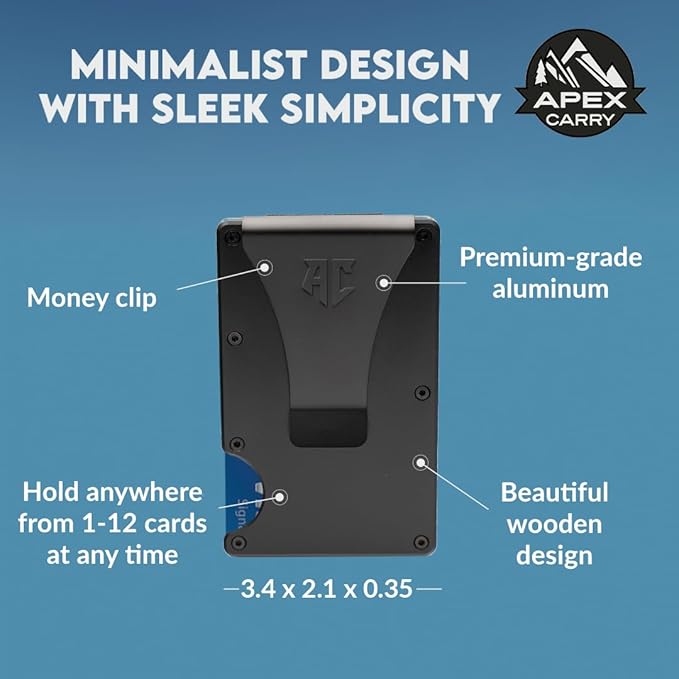 Men's Minimalist Credit Card Holder - Slim Wallet for Men with RFID Blocking - Front Pocket Metal Wallet with Money Clip (Obsidian)
