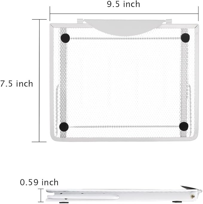 Ergonomic Laptop Tablet Stand Metal Mesh Ventilated Desktop Adjustable Computer Holder Riser Compatible with Apple MacBook Air Pro Dell XPS HP Samsung Lenovo More Laptops up to 16" (White)