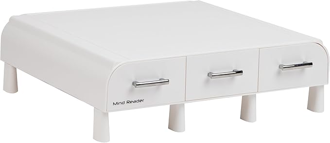Mind Reader PC, Laptop, IMAC Monitor Stand and Desk Organizer, White