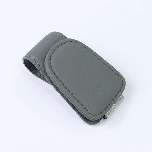 Car Sunglasses Holder for Subaru BRZ Premium 2012-2025, Eyeglass Clip, Sunglasses Hanger Mount for Automotive Sun Visor, Magnetic Leather Glasses Holder,Grey