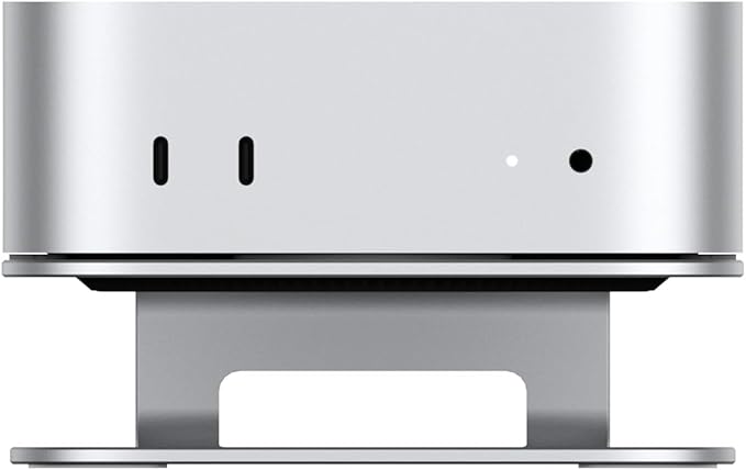 Qwiizlab Aluminum Stand for 2024 Mac mini M4/M4 Pro, Convenient Acess to Power Button, Anti-Scratch, Anti-Slip, Avoid Overheating, Durable and Sturdy Design (Silver)
