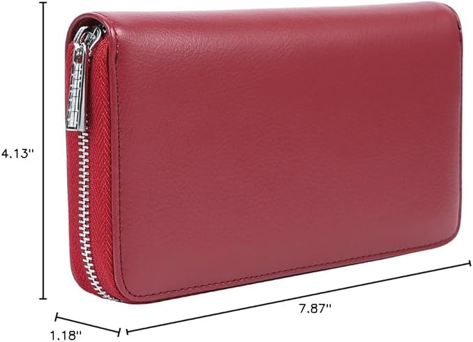 Women 36 Slots RFID Blocking Card Holder Large Long Leather Zipper Organizer Accordion Wallet