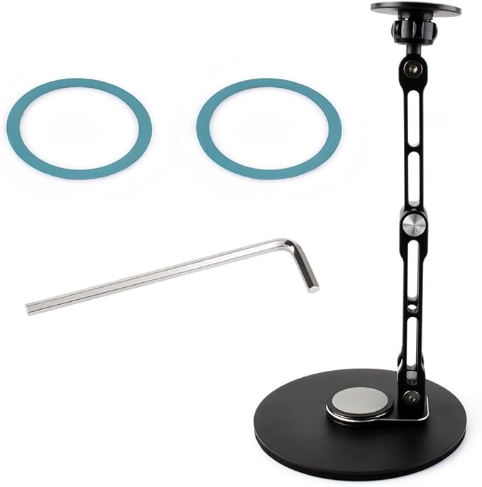 KLAYERS Mini Monitor Stand B,N52 Neodymium Magnet with Metal Rings,Stable Weighted Base,Ergonomic & Foldable Design