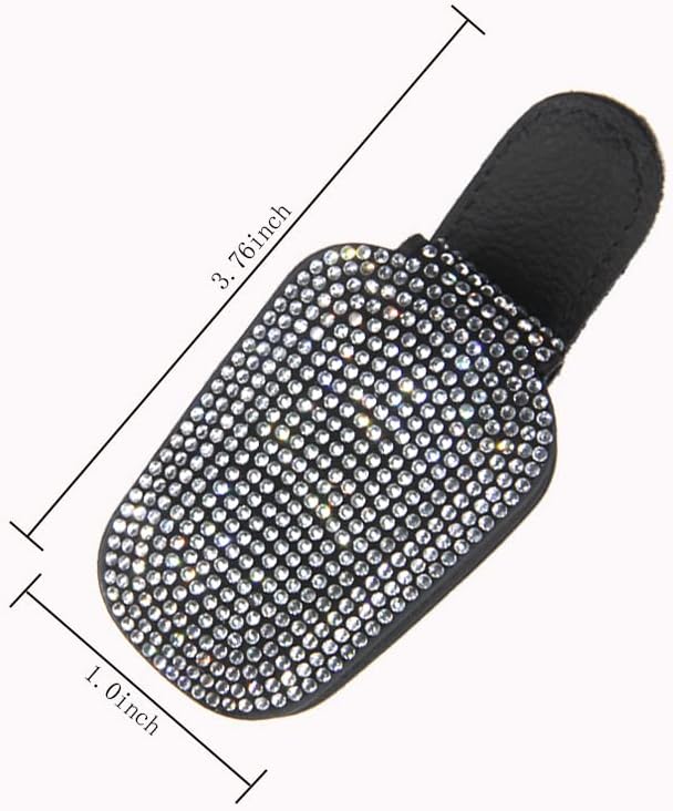 ACODABLEM Bling Car Glass Holder Sun Visor, Bling Crystal Rhinestone Sunglasses Magnetic Holder Mount Universal Eyeglasses Hanger Clip, Ticket Card Clip for Car, Car Sun Visor Accessories (Sliver)