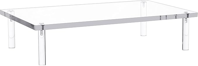 Jusalpha Acrylic Monitor Stand - 10mm Thickness Clear Platform - 14.5'' x 9'' x 3.4'' Desktop/ Laptop/ Monitor Riser Stand- for Laptop, Printer, Computer, Flat Screen LCD TV (1 Stand)