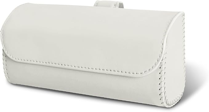 Sunglasses Holder for Car Sun Visor, Sunglass Organizer for Car, Magnetic Leather Eyeglasses Protective Storage Case, Waterproof Glasses Organizer Visor Accessories for Vehicles (White)
