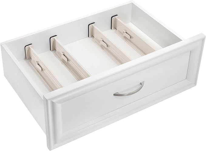 mDesign Set of 4 Drawer Dividers – Expandable Drawer Organiser Set with Protective Foam Ends – Useful Kitchen Accessories – Cream