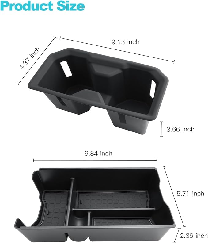 CDEFG 2Pcs for 2026 Toyota RAV4 Center Console Organizer for 2026 Toyota RAV4/ 2026 Toyota RAV4 Hybrid Accessories Middle Console Organizer Armrest Storage Box & Cup Holder