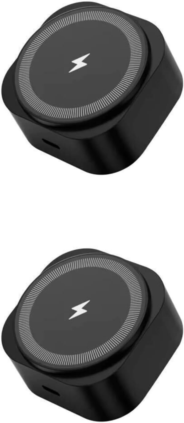 Qi2 Magnetic Wireless Charger, 15W Fast Wall Plug-in Charger for iPhone 17 16 15 14 13 12 Pro Max, No Cable Clutter, Direct Outlet Charger, Black (2 Pack)