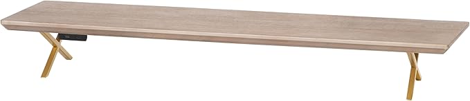 Anji Mountain Monitor Stand - Desktop Organizer & Laptop Riser, Ergonomic Monitor Riser, Space-Saving Monitor Stand for Desk, Durable Construction, Easy Assembly, Ideal for Home & Office,Biscotti