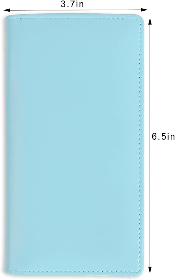 Sanlykate Leather Checkbook Cover for Men and Women, Check Book Case Card Holder with Free Divider, Standard Register Duplicate Checks with pen inserts
