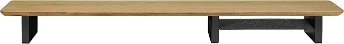 White Oak Wood Desk Shelf for Top of Desk 44 Inch Length Wood Monitor Riser with Middle Shelf