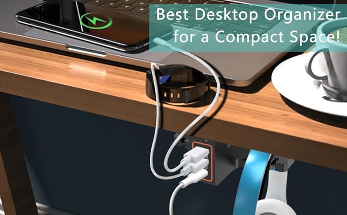 cozoo Headphone Stand with USB Charger Under Desk Headset Holder Mount 3 USB Charging Station,iWatch Stand Watch Dock Dual Earphone Hanger Hook,PC Accessories Gifts,UL Tested