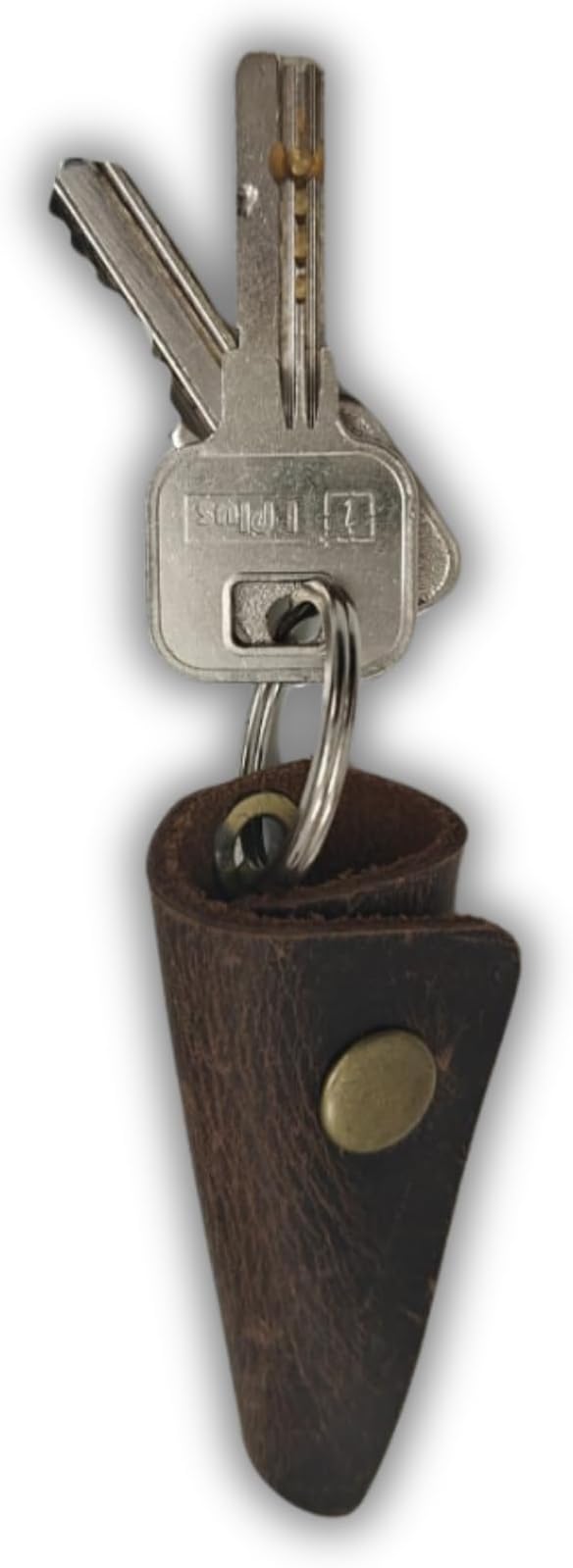 Full Grain Leather Key Wrap – Silent Keychain Organizer with Snap Closure, Key Ring Cover & Pocket-Friendly Sleeve – Handmade Key Holder for Men, Stylish & Durable EDC Accessory