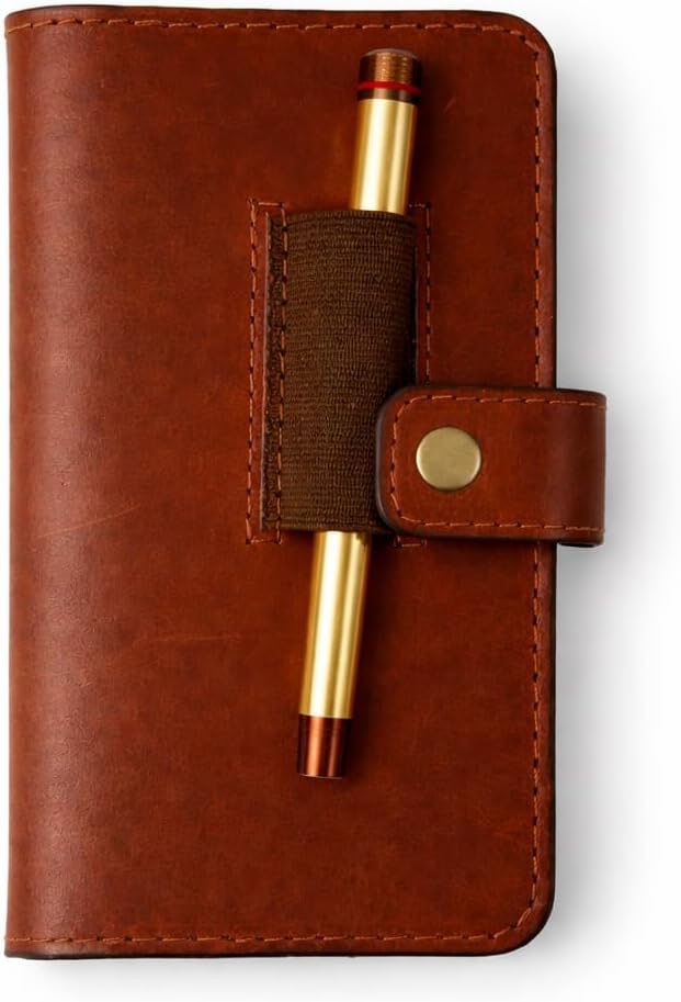 Genuine Tan Leather Checkbook Cover - Handmade Check Holder with Divider & ID Window, Slim Organizer Wallet for Business, Travel & Everyday Use, 3.5 x 7 inch