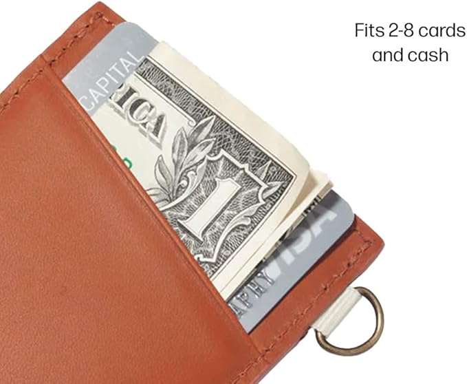 Thread Wallets Ultra Slim Minimalist Leather Card Holder Wallet (Fine Line)