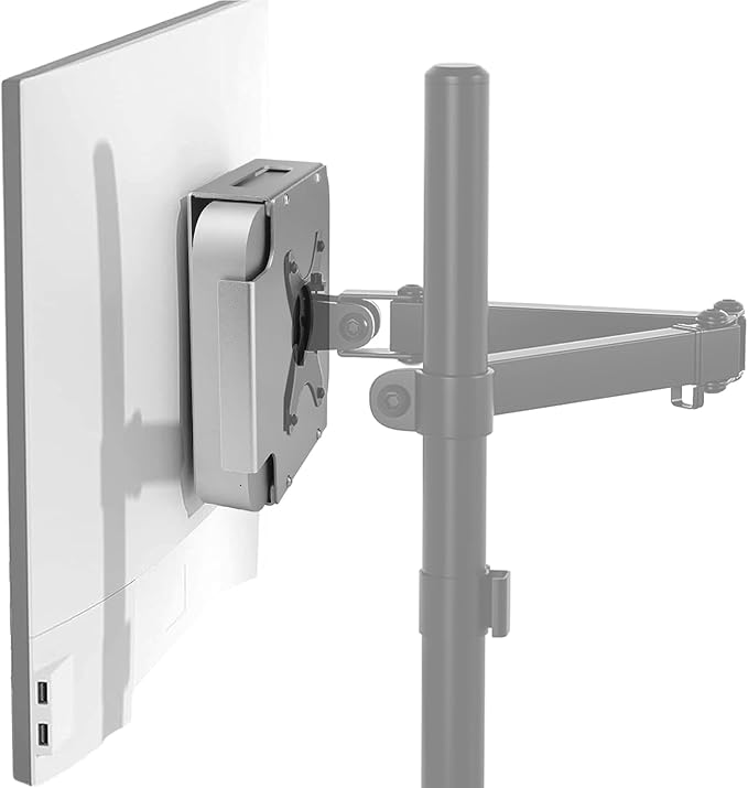 Mac mini Monitor Vesa Mount, IFCASE Aluminum Material Behind Monitor, Monitor Arm VESA Mount Holder for Mac mini 2010 to 2023 M2 Pro (Silver)