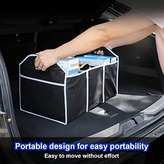 Noesun Foldable Car Trunk Organizer, Large-Capacity Storage Box with Reinforced Handles, Multi-Compartment Collapsible Organizer for SUV, Sedan, and Home Use