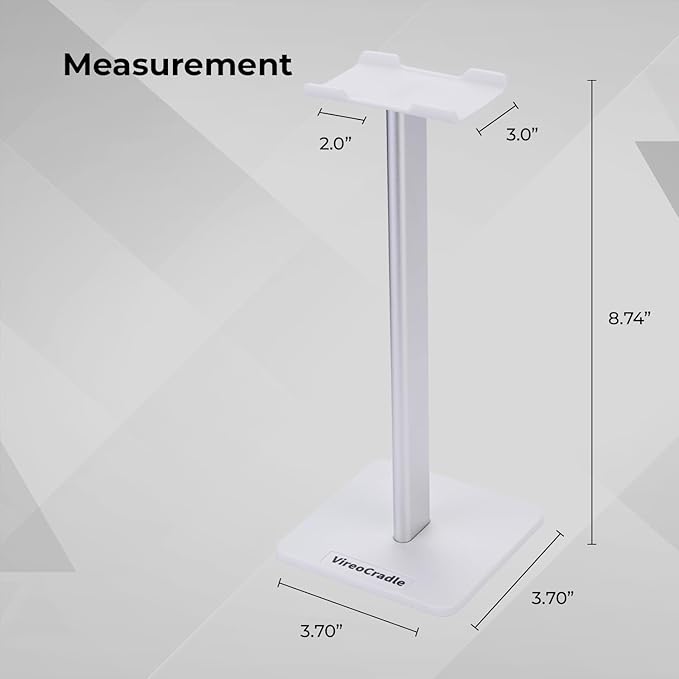 Headphone Stand for Desk - U Shaped Universal Headset Holder with Flexible Headrest, Sturdy Gaming Headphone Holder for Desk, Anti-Slip Base Headset Stand, Compatible with most Headphones (White)
