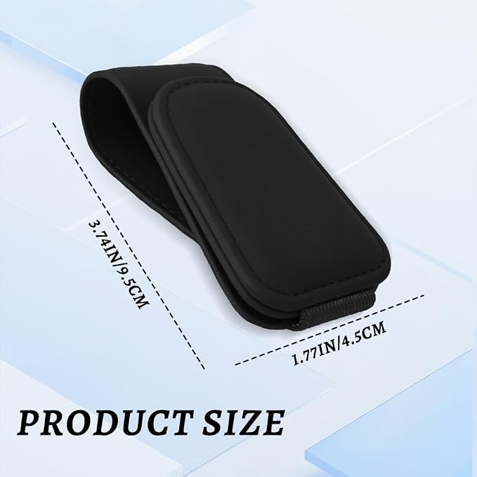 Sunglass Holder for Car, Car Sunglass Holder, Magnetic Leather Sunglasses Holder and Ticket Card Clip, Auto Multi-Functional Sun Visor Eyeglass Holders for SUV Pickup Truck (Black)