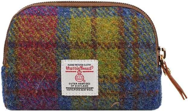 Harris Tweed Mini Travel Makeup Carrying Case Cosmetic Bag Portable Electronics Accessories Organizer Coin Purse (No.2163)
